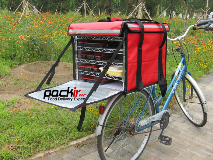 PK82C5 Layers/Trays Food Delivery Box for Bike, Keep Hot,Side Loading