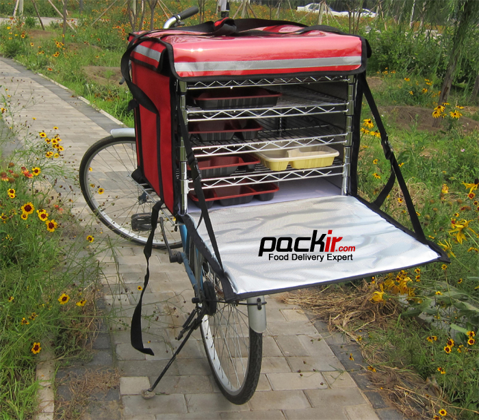 PK82C5 Layers/Trays Food Delivery Box for Bike, Keep Hot,Side Loading