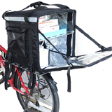 PK-92Z: Food Delivery Bag for Scooter with Divider, 16 Inch Pizza Delivery Box with Metal Rack, 17" L x 17" W x 17" H