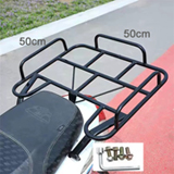 PK-RACK6: Metal rack with guardrail for food delivery box to fix scooter with no backseat, Inner size: 50*50cm