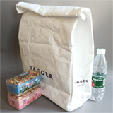 PK-27L Kraft Tote Bag for Food Takeout, Big Waterproof Sacks Paper Reusable Insulated Bag

